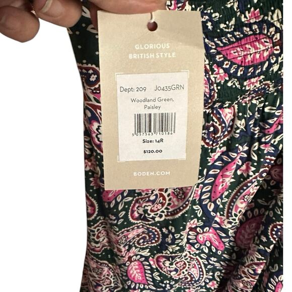 NWT Boden Lila Multiway Halter Dress - Woodland Green Paisley Size 14 - Picture 11 of 12